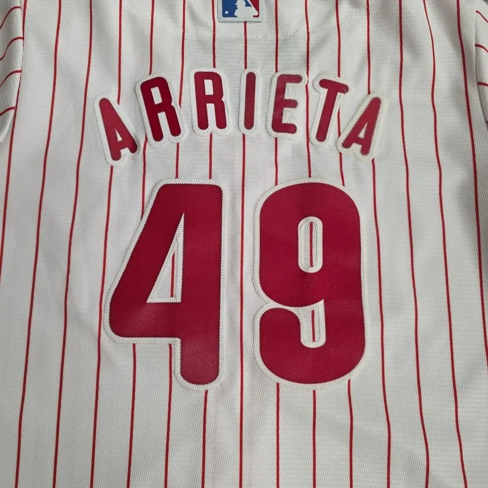 Majestic Philadelphia Phillies Jake Arrieta #49 Stitched Jersey Size Large - Picture 4 of 4